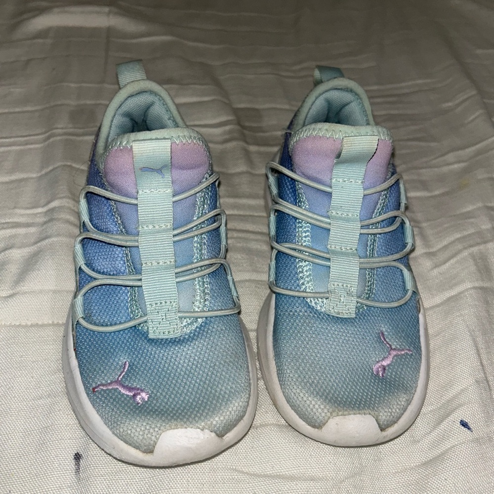 Puma Blue and Purple Sneakers with Iridescent Accents